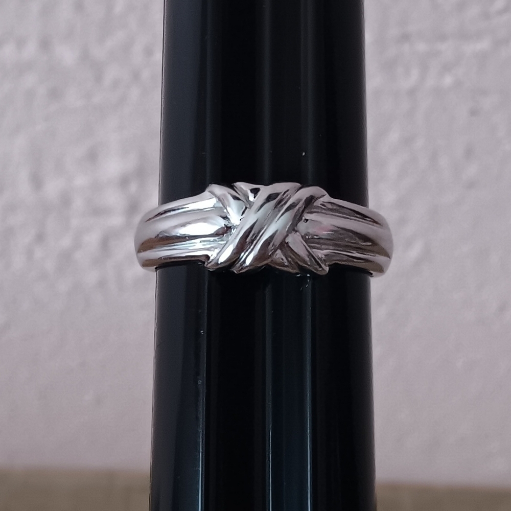 FAS Stamped Silver Tone Ring - Picture 4 of 10